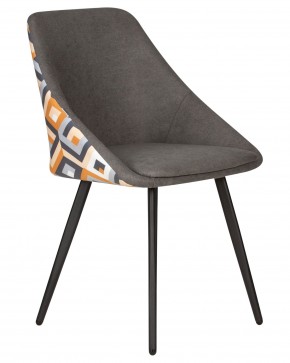 Стул обеденный DOBRIN MARKUS, ЭМАЛЬ ЧЕРНЫЙ МУАР ткань Candy Graphite+Escada Ochre в Асбесте - asbest.ok-mebel.com | фото 2