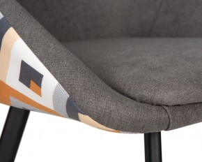Стул обеденный DOBRIN MARKUS, ЭМАЛЬ ЧЕРНЫЙ МУАР ткань Candy Graphite+Escada Ochre в Асбесте - asbest.ok-mebel.com | фото 7