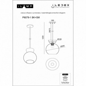 Светильник на штанге iLamp Mono P6079-1 BK+WH в Асбесте - asbest.ok-mebel.com | фото 3