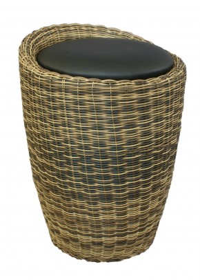 Табурет с местом для хранения LM-1100Rattan, чёрный в Асбесте - asbest.ok-mebel.com | фото