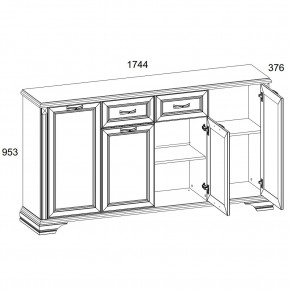 Тумба 4D1S, MONAKO, цвет Сосна винтаж/дуб анкона в Асбесте - asbest.ok-mebel.com | фото 2