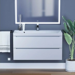 Тумба под раковину Uperwood Tanos 100 см, подвесная, белая матовая в Асбесте - asbest.ok-mebel.com | фото