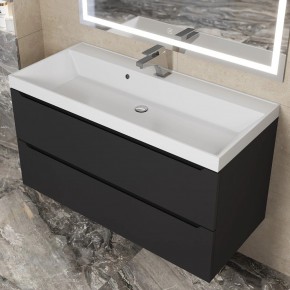 Тумба под раковину Uperwood Tanos 100 см, подвесная, черная матовая в Асбесте - asbest.ok-mebel.com | фото