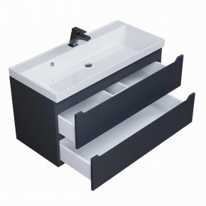 Тумба под раковину Uperwood Tanos 100 см, подвесная, черная матовая в Асбесте - asbest.ok-mebel.com | фото 2
