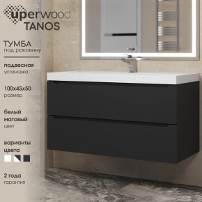 Тумба под раковину Uperwood Tanos 100 см, подвесная, черная матовая в Асбесте - asbest.ok-mebel.com | фото 3