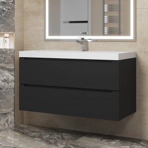 Тумба под раковину Uperwood Tanos 100 см, подвесная, черная матовая в Асбесте - asbest.ok-mebel.com | фото 8