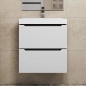 Тумба под раковину Uperwood Tanos 50 см, подвесная, белая/графит в Асбесте - asbest.ok-mebel.com | фото