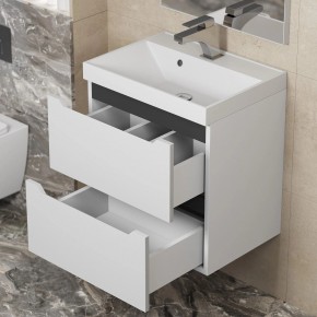 Тумба под раковину Uperwood Tanos 50 см, подвесная, белая/графит в Асбесте - asbest.ok-mebel.com | фото 7