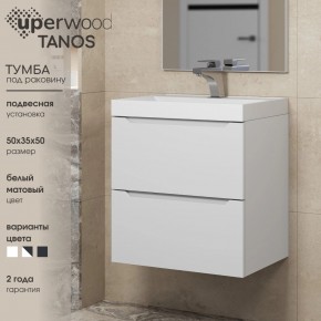 Тумба под раковину Uperwood Tanos 50 см, подвесная, белая матовая в Асбесте - asbest.ok-mebel.com | фото 6