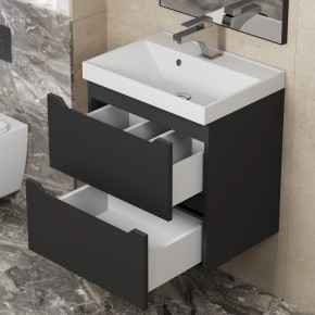 Тумба под раковину Uperwood Tanos 50 см, подвесная, черная матовая в Асбесте - asbest.ok-mebel.com | фото 2