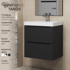 Тумба под раковину Uperwood Tanos 50 см, подвесная, черная матовая в Асбесте - asbest.ok-mebel.com | фото 4