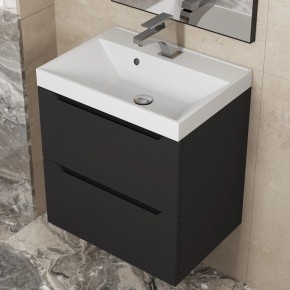 Тумба под раковину Uperwood Tanos 50 см, подвесная, черная матовая в Асбесте - asbest.ok-mebel.com | фото 9