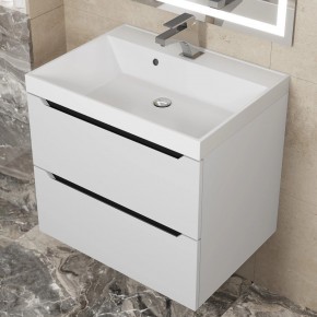 Тумба под раковину Uperwood Tanos 60 см, подвесная, белая/графит в Асбесте - asbest.ok-mebel.com | фото 10