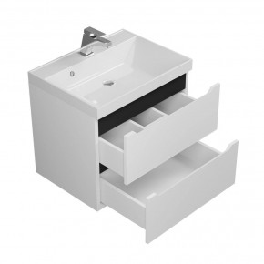 Тумба под раковину Uperwood Tanos 60 см, подвесная, белая/графит в Асбесте - asbest.ok-mebel.com | фото 2