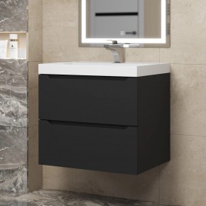 Тумба под раковину Uperwood Tanos 60 см, подвесная, черная матовая в Асбесте - asbest.ok-mebel.com | фото