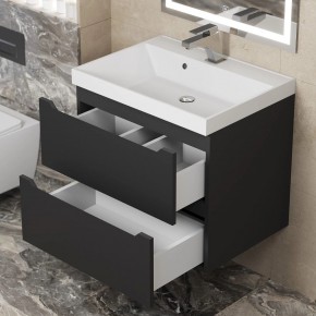 Тумба под раковину Uperwood Tanos 60 см, подвесная, черная матовая в Асбесте - asbest.ok-mebel.com | фото 2