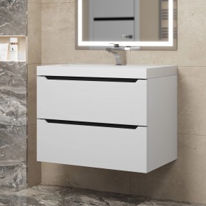 Тумба под раковину Uperwood Tanos 70 см, подвесная, белая/графит в Асбесте - asbest.ok-mebel.com | фото
