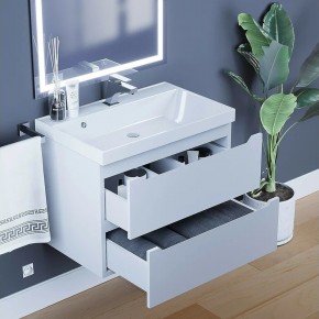 Тумба под раковину Uperwood Tanos 70 см, подвесная, белая матовая в Асбесте - asbest.ok-mebel.com | фото 2