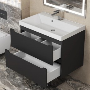 Тумба под раковину Uperwood Tanos 70 см, подвесная, черная матовая в Асбесте - asbest.ok-mebel.com | фото 2