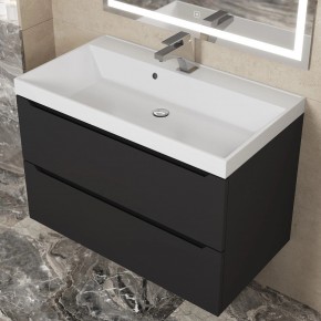 Тумба под раковину Uperwood Tanos 80 см, подвесная, черная матовая в Асбесте - asbest.ok-mebel.com | фото 11