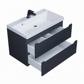 Тумба под раковину Uperwood Tanos 80 см, подвесная, черная матовая в Асбесте - asbest.ok-mebel.com | фото 2