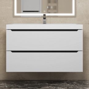 Тумба под раковину Uperwood Tanos 90 см, подвесная, белая/графит в Асбесте - asbest.ok-mebel.com | фото 8