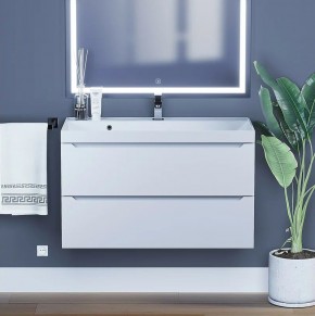 Тумба под раковину Uperwood Tanos 90 см, подвесная, белая матовая в Асбесте - asbest.ok-mebel.com | фото