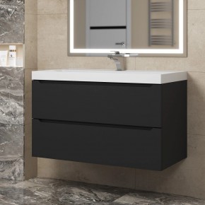 Тумба под раковину Uperwood Tanos 90 см, подвесная, черная матовая в Асбесте - asbest.ok-mebel.com | фото