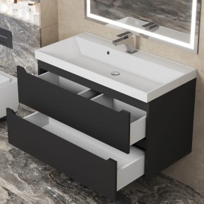 Тумба под раковину Uperwood Tanos 90 см, подвесная, черная матовая в Асбесте - asbest.ok-mebel.com | фото 10