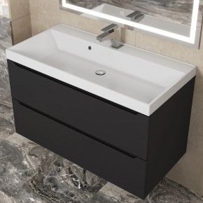 Тумба под раковину Uperwood Tanos 90 см, подвесная, черная матовая в Асбесте - asbest.ok-mebel.com | фото 11