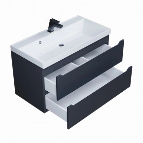 Тумба под раковину Uperwood Tanos 90 см, подвесная, черная матовая в Асбесте - asbest.ok-mebel.com | фото 2