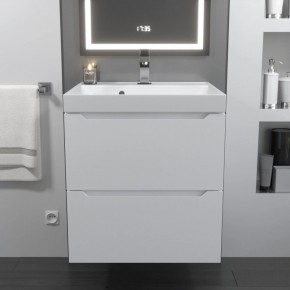 Тумба с раковиной Uperwood Tanos 50 см, подвесная, белая матовая в Асбесте - asbest.ok-mebel.com | фото 10