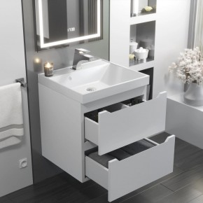 Тумба с раковиной Uperwood Tanos 50 см, подвесная, белая матовая в Асбесте - asbest.ok-mebel.com | фото 11