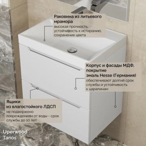 Тумба с раковиной Uperwood Tanos 50 см, подвесная, белая матовая в Асбесте - asbest.ok-mebel.com | фото 6