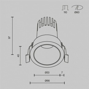 Встраиваемый светильник Maytoni Dip DL116-10W-2.7K-B в Асбесте - asbest.ok-mebel.com | фото 10